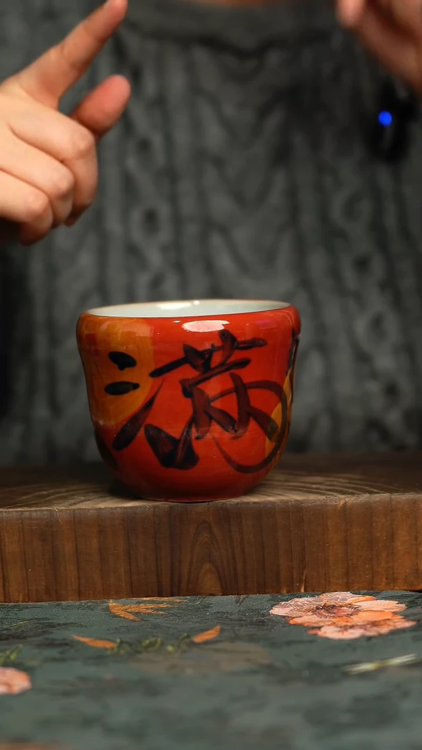 杯釉下彩手工手绘同款陶器