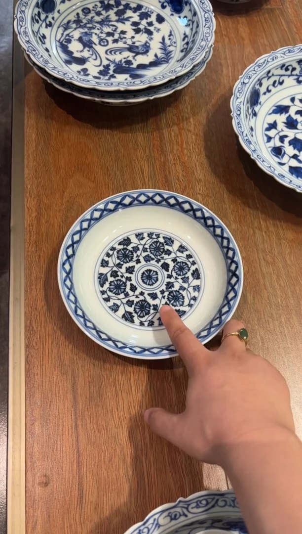 闪购青花团菊壶承