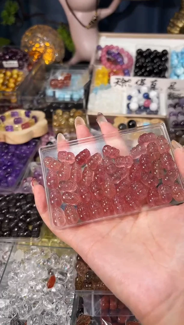 【闪购商品】水晶手串未镶嵌草莓晶貔貅一个宽卡9
