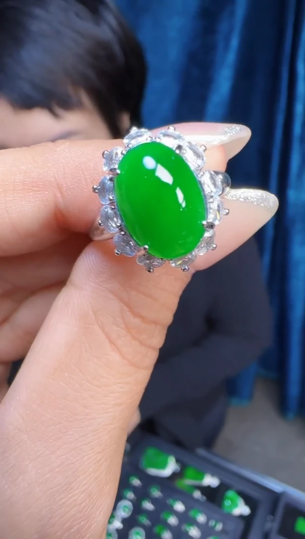 未镶嵌定制翡翠翡翠戒指17