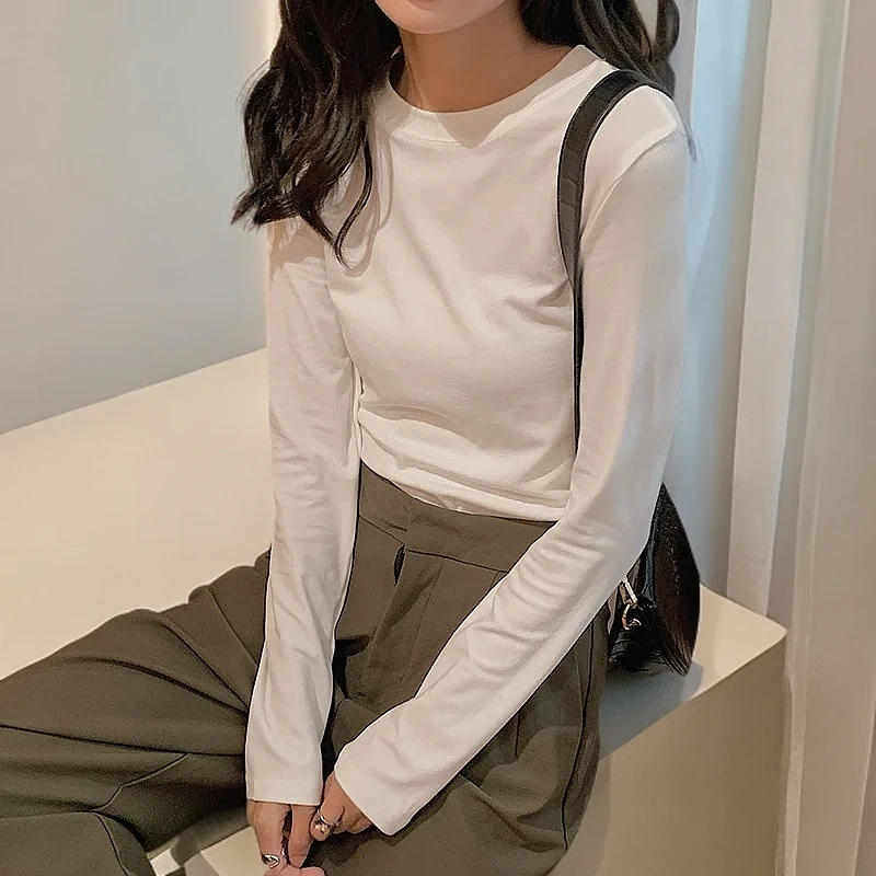 接腰款黑色，白色百搭时尚T恤