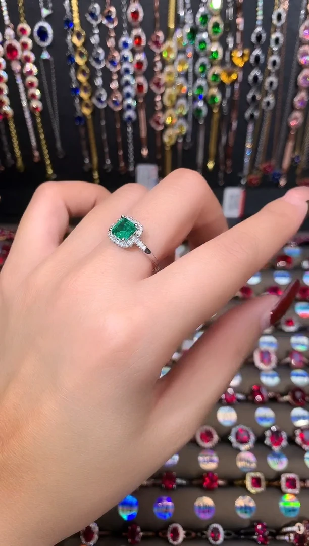 【闪购商品】透辉石戒指银S925镶嵌6