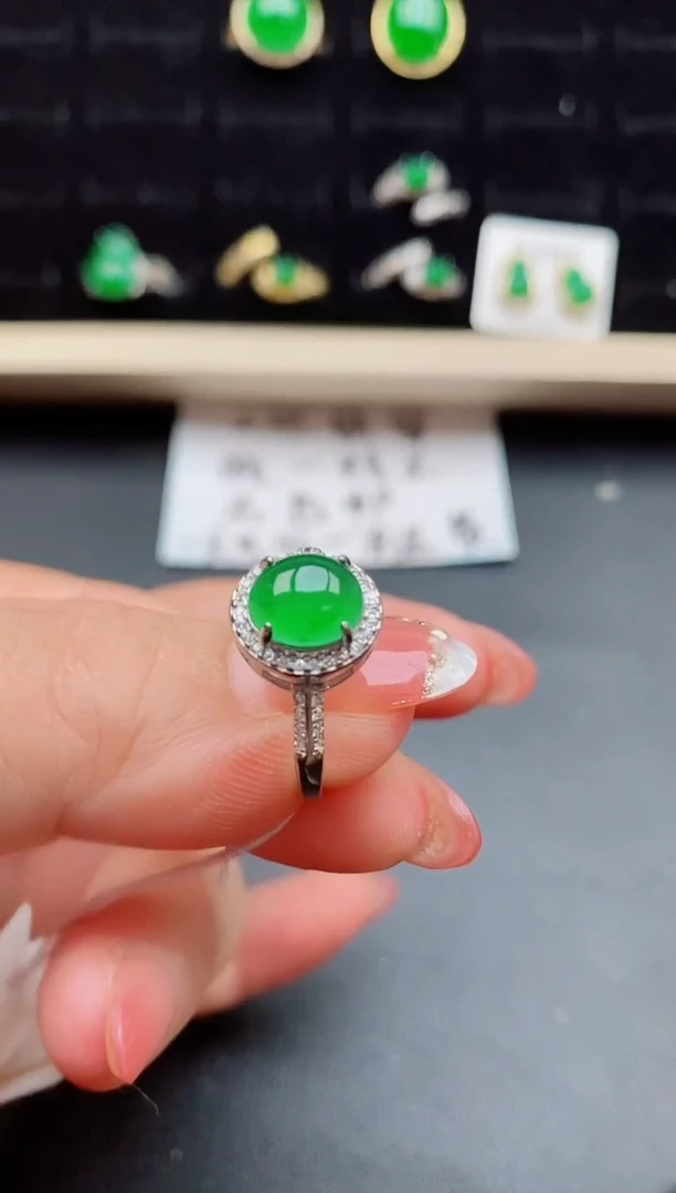 【闪购商品】翡翠戒指银S925镶嵌5080850