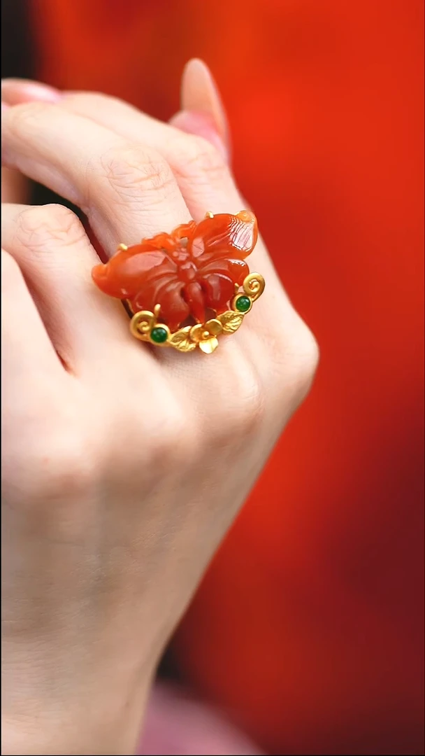 银S925镶嵌戒指翡翠新款