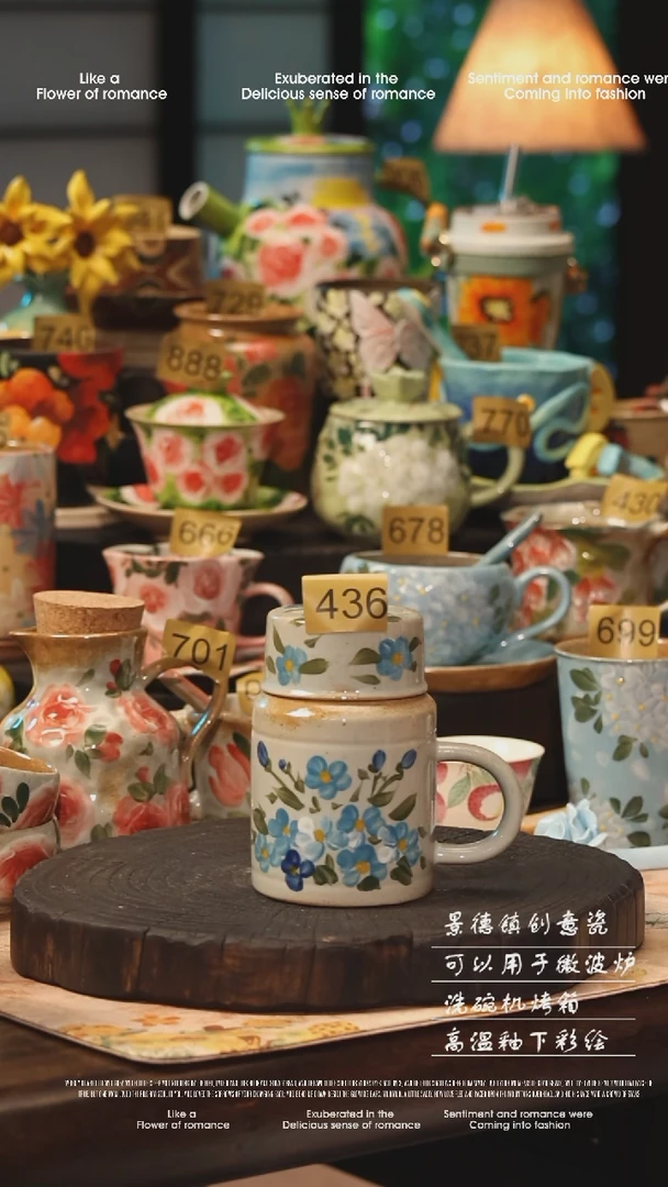 陶瓷436景德镇高温釉下彩手工手绘款式