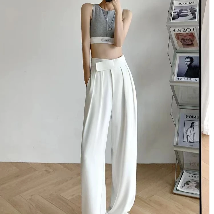 直筒裤休闲夏季垂感显瘦高腰百搭薄款宽松长裤拖地裤时尚春夏