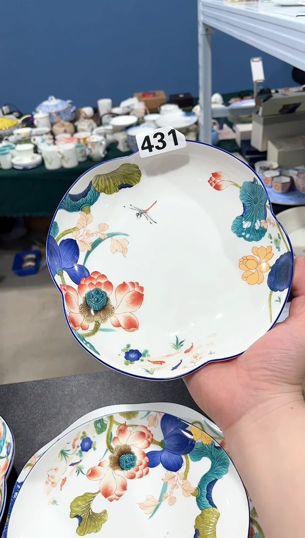 杯子陶（简装）7.5寸荷花盘一个431
