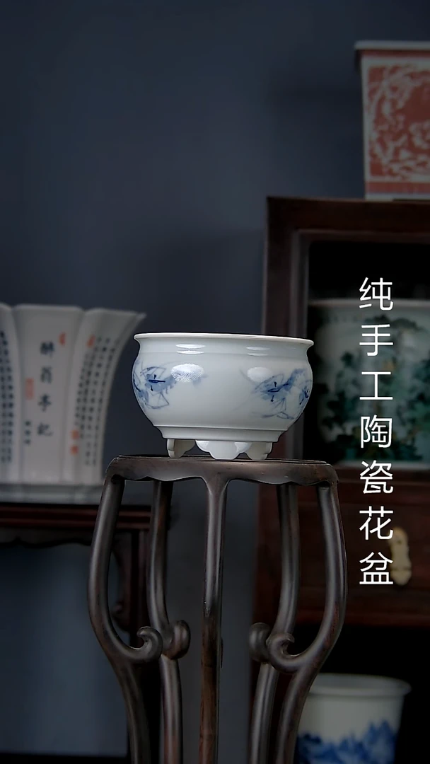 景德镇手工陶瓷花盆