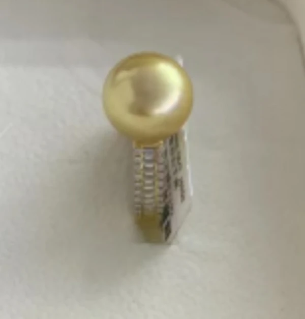 礼兰珠宝 18K锆石金珠戒指11-12mm