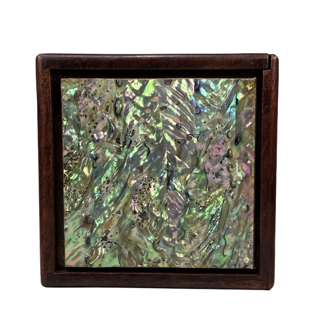 花梨木嵌螺钿带暗锁四方盒7500