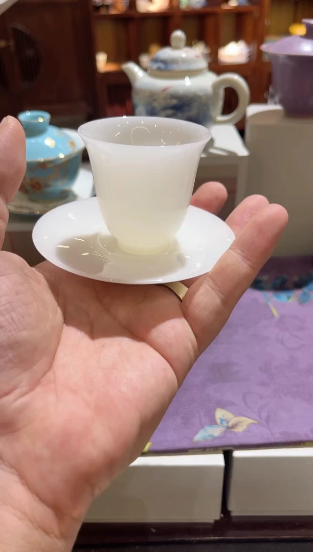 白透一杯一碟圆底茶具茶具