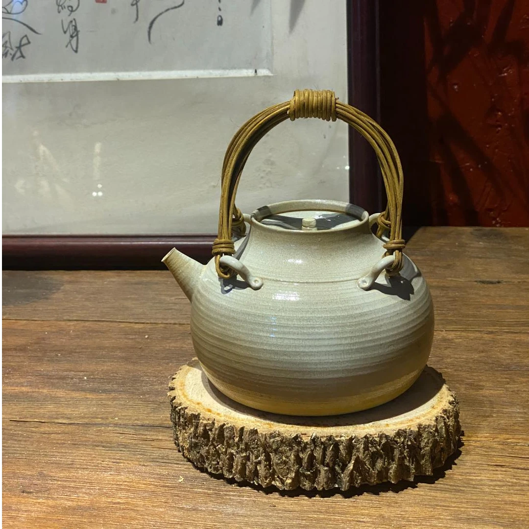 一樵烧全手工独家原创柴烧窑变提梁复古柴烧壶富强炉搭子煮茶具