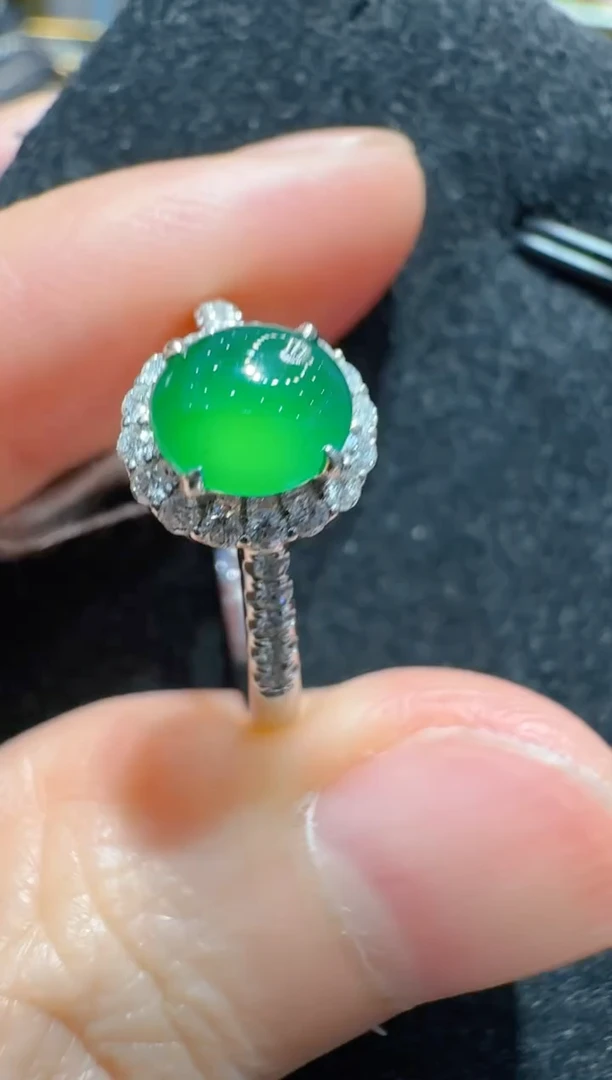 翡翠戒指18K金镶嵌多样性团购发一件