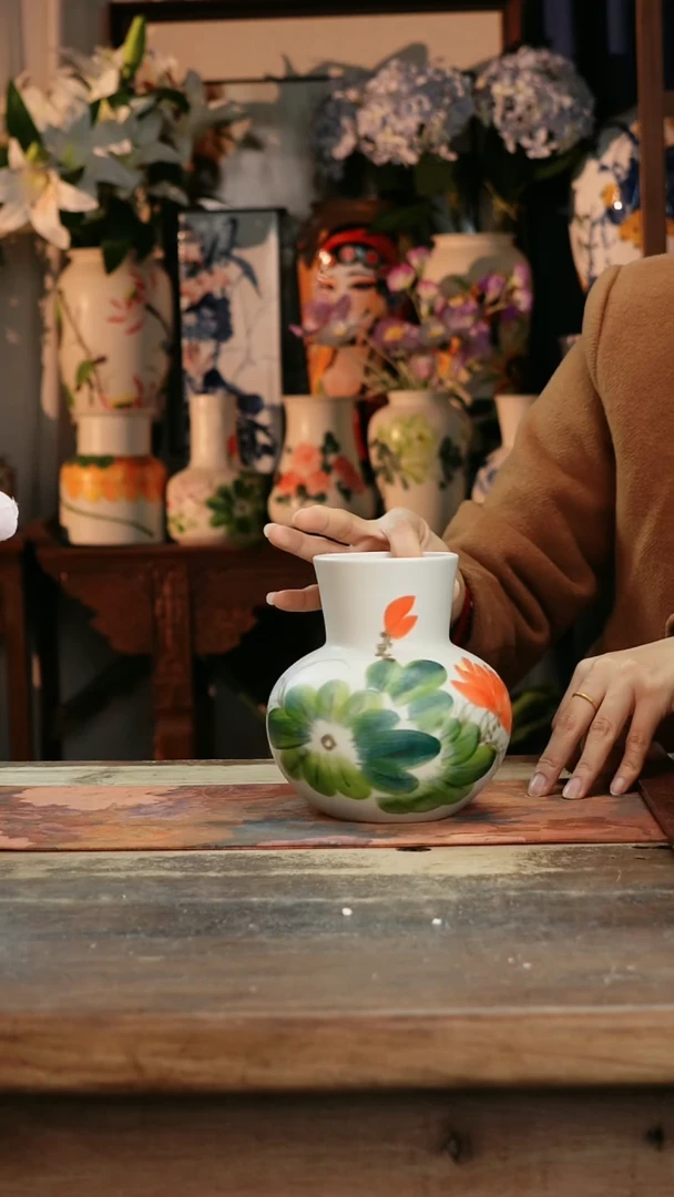【闪购商品】瓷片景德镇纯手工釉下彩精品花瓶