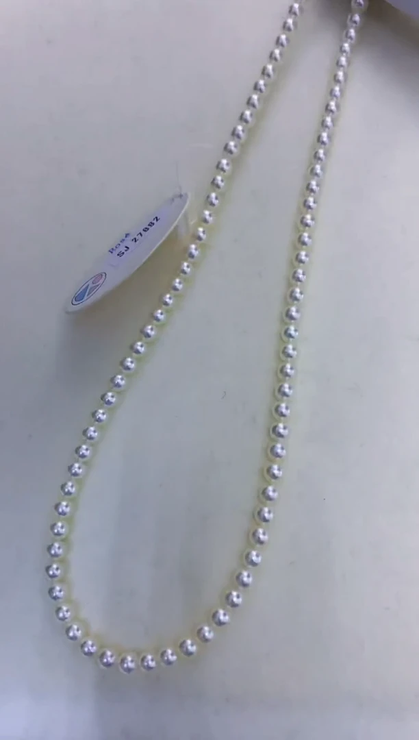 银S925镶嵌海水珍珠饰品4.5-5rose满珠链带大证
