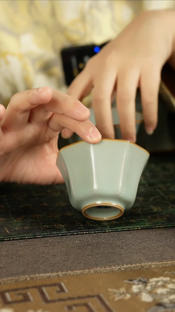 善窑厂汝窑天青八方杯