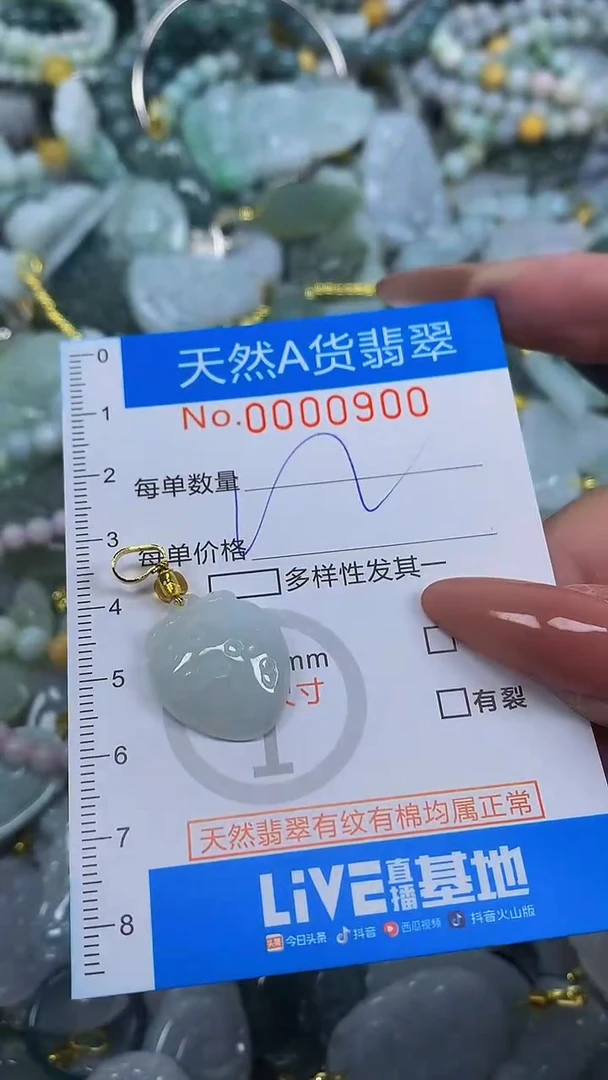 颈饰未镶嵌翡翠净货挂件-0900