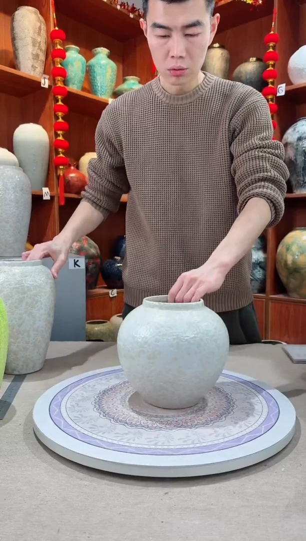 【闪购商品】瓶陶瓷花瓶 无花 茶白小号
