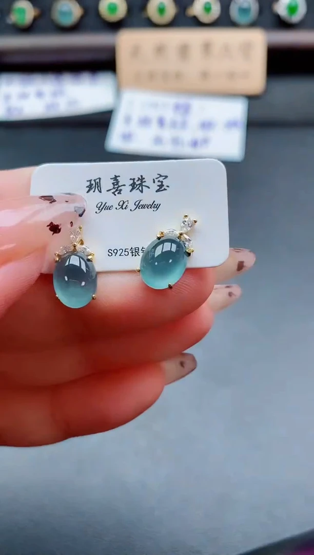 银S925镶嵌戒指翡翠1