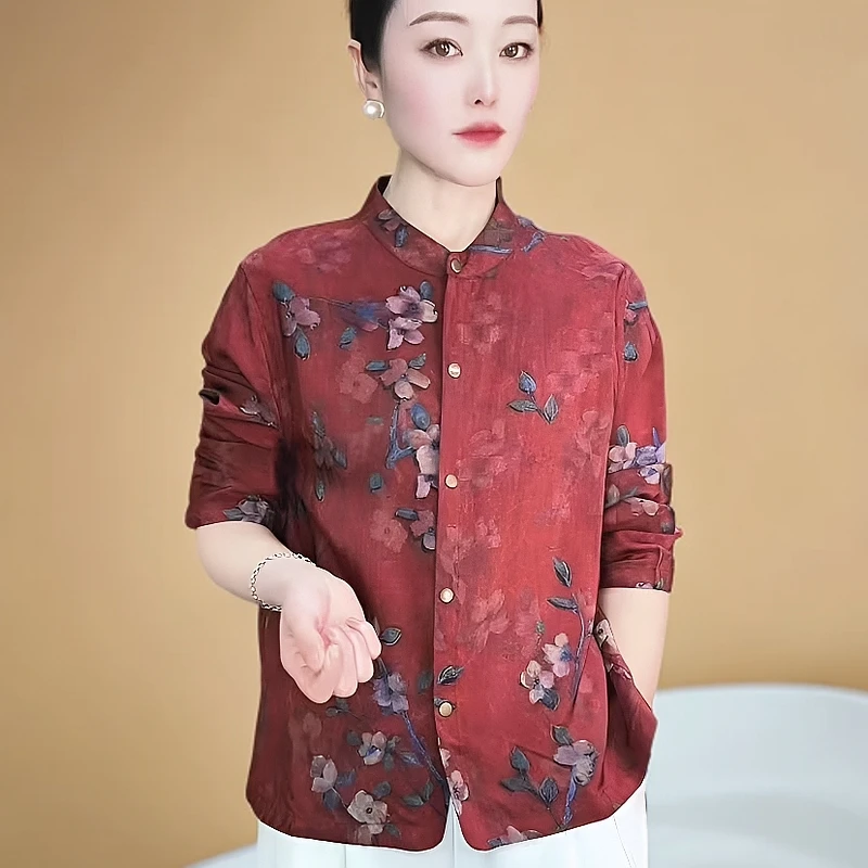 对襟女长袖常规款春季扎染短外套洋气宽松女装民族风大码上衣