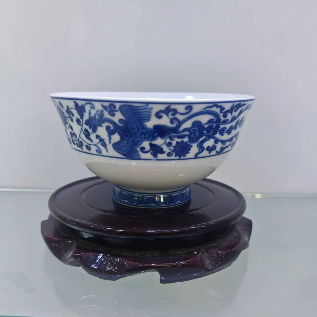 4.5英寸青花凤纹碗