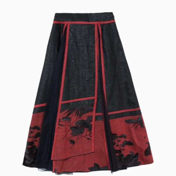 【娇娇美娇】娑尔荷塘月色香云纱半裙SJ1BB03468