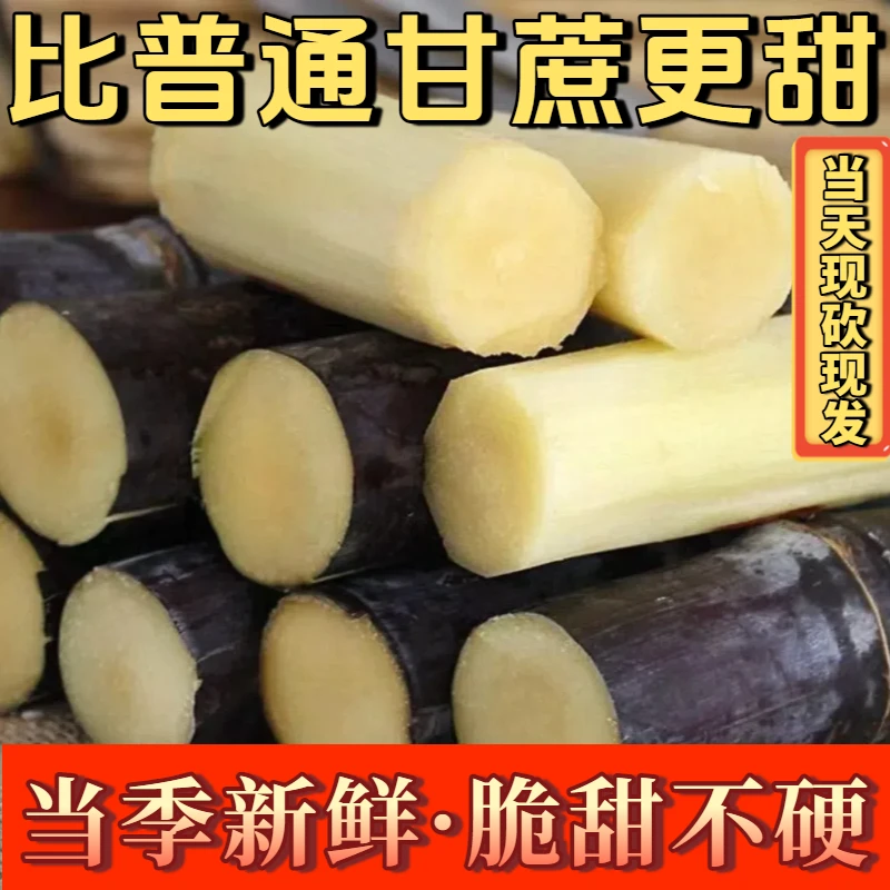 【实惠时令】正宗广西黑皮甘蔗新鲜现砍现发脆甜8月新上果蔗好吃