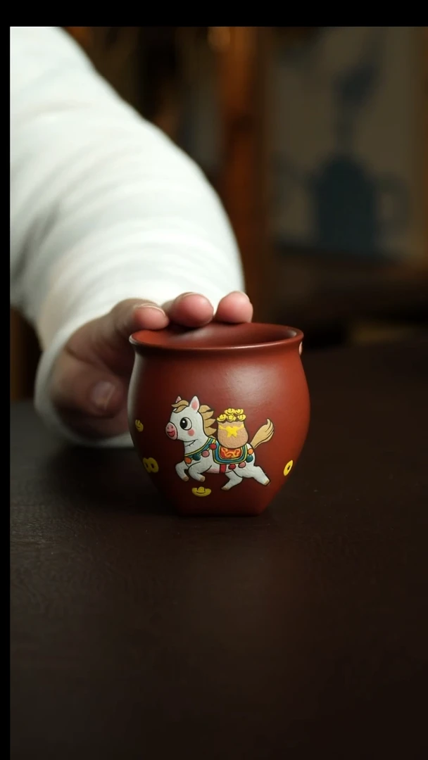 茶杯紫砂18号 马上有钱杯 宜兴紫砂原矿作品