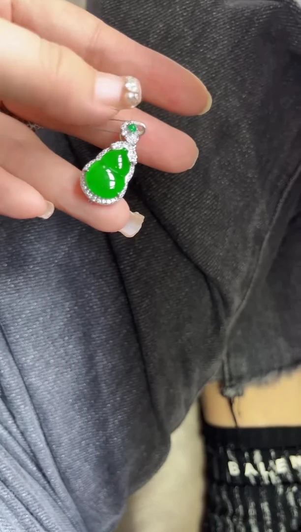 【闪购商品】翡翠颈饰银S925镶嵌0297066103