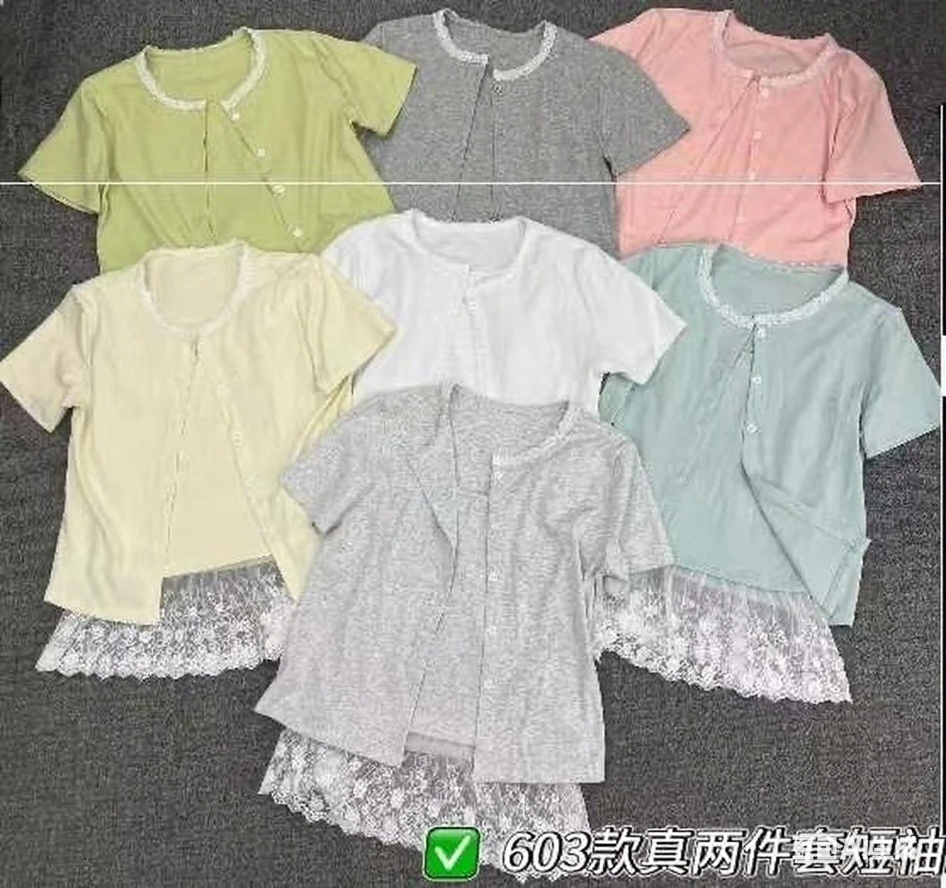 603     设计T恤两件套短袖休闲圆领百搭上