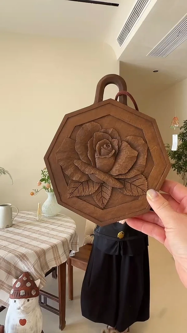 期*茶道摆件0000木雕锅垫5918