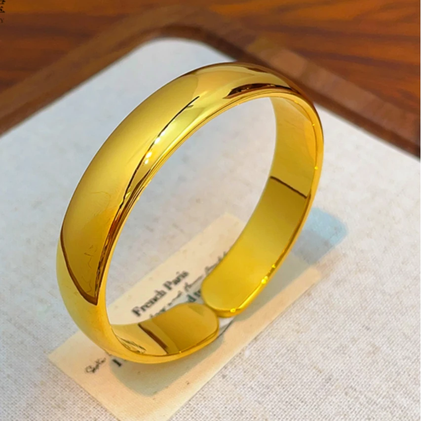 合金手镯 合金材质【开口光面手镯】时尚气质简约古法经典镯子亮面