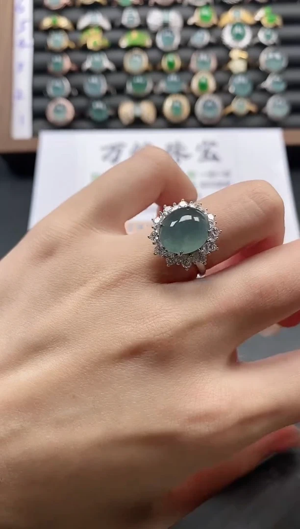 银S925镶嵌戒指翡翠51511