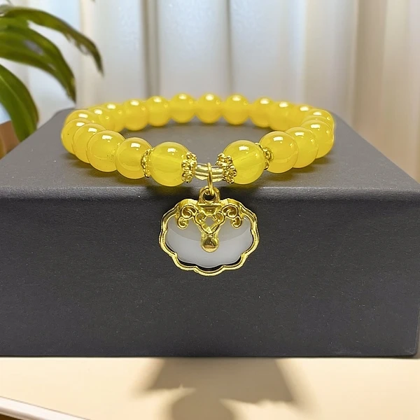 新中式长命富贵锁国风黄贵轻奢手链S123