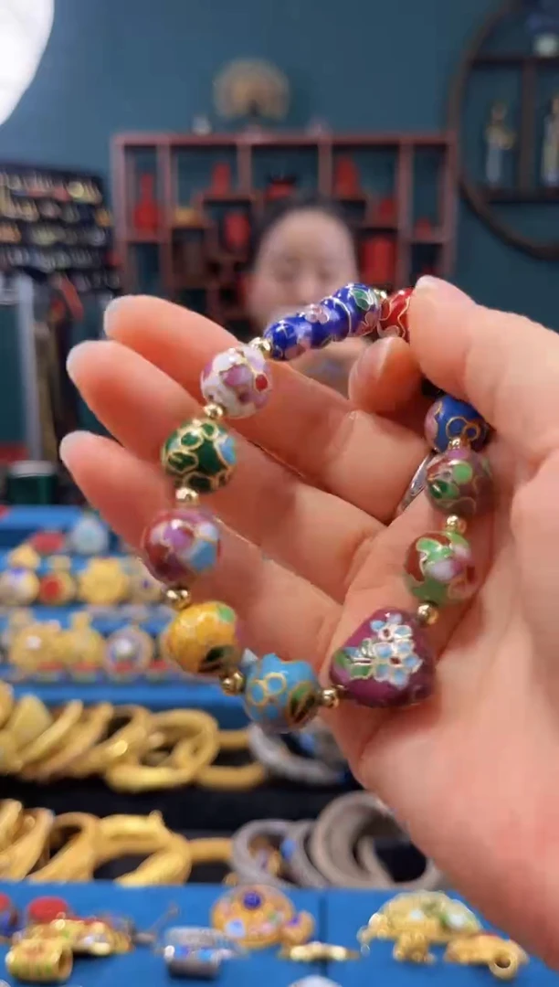 非遗 景泰蓝手串1.2 多宝福豆