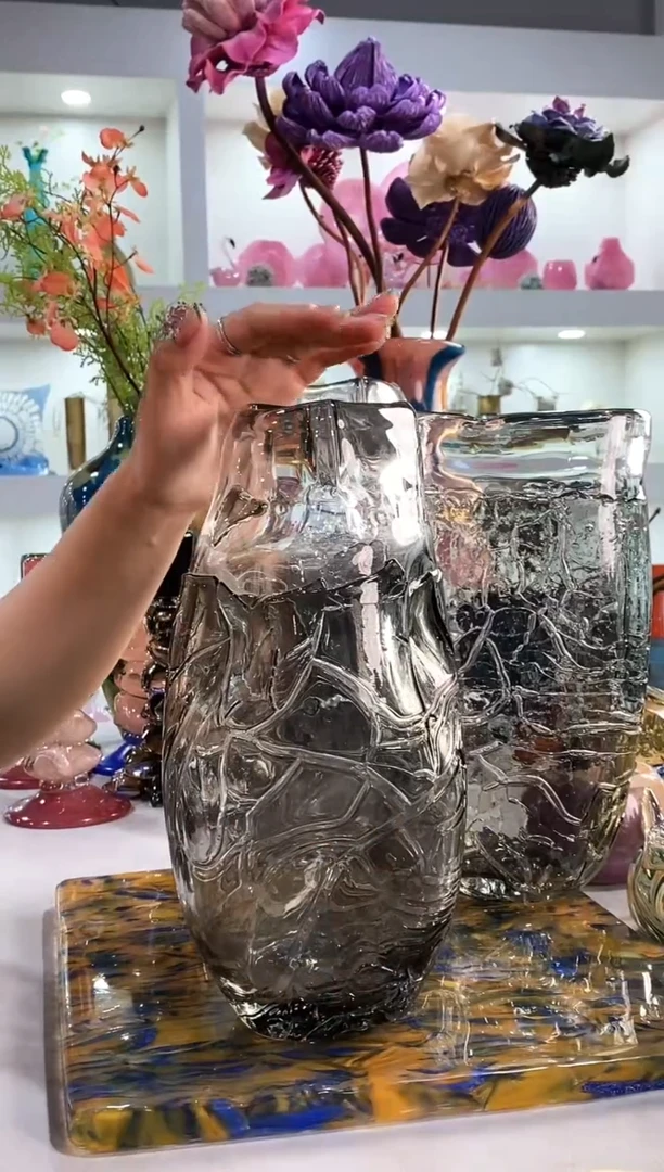 慕忆家手作琉璃花瓶30CM