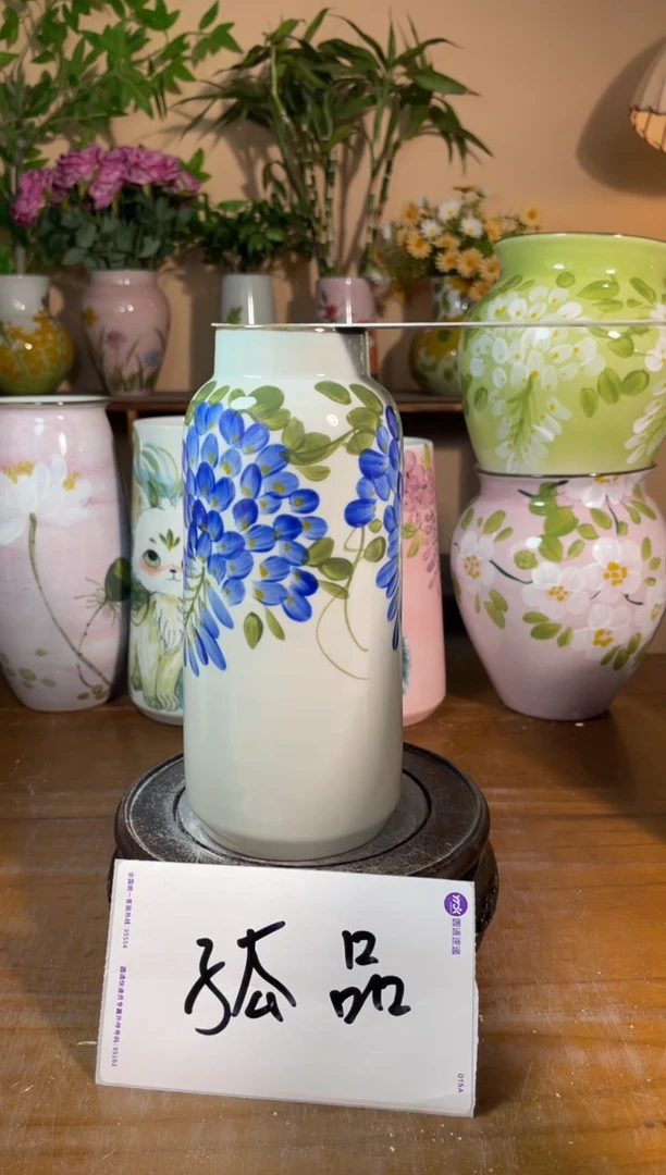 瓶景德镇手绘陶瓷花瓶—无孔：口5*高20