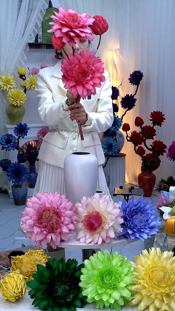 太*花永生洋蓟玫粉4头【微瑕】9460