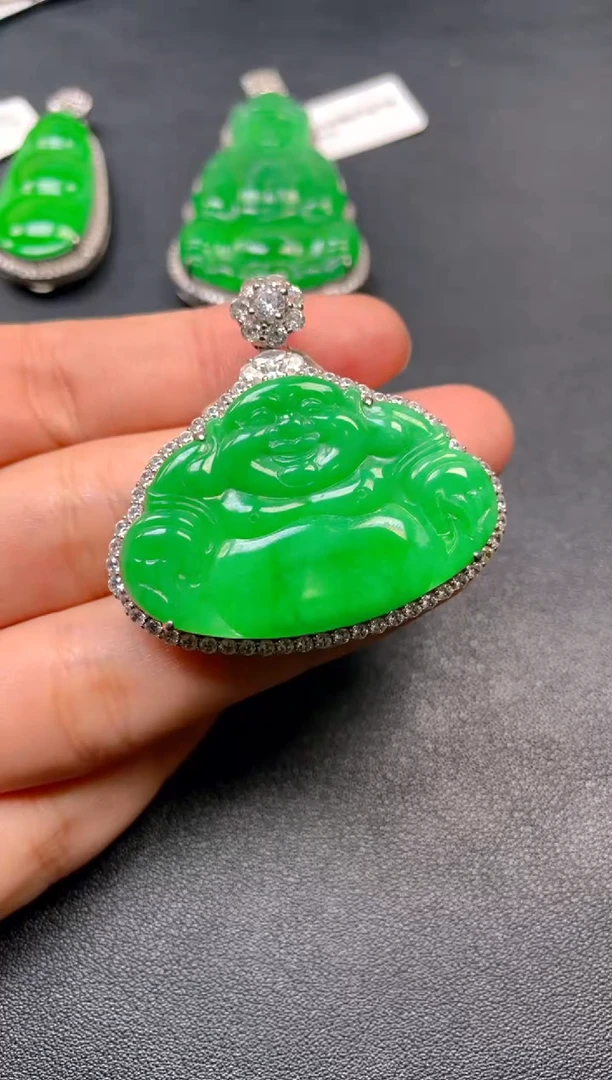 吊坠(不含链)银S925镶嵌翡翠吊坠