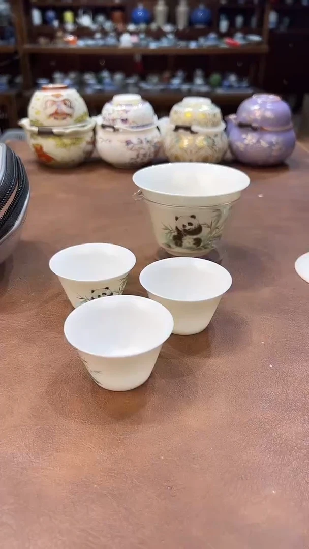 真的很便宜超好看会开片的旅行茶具