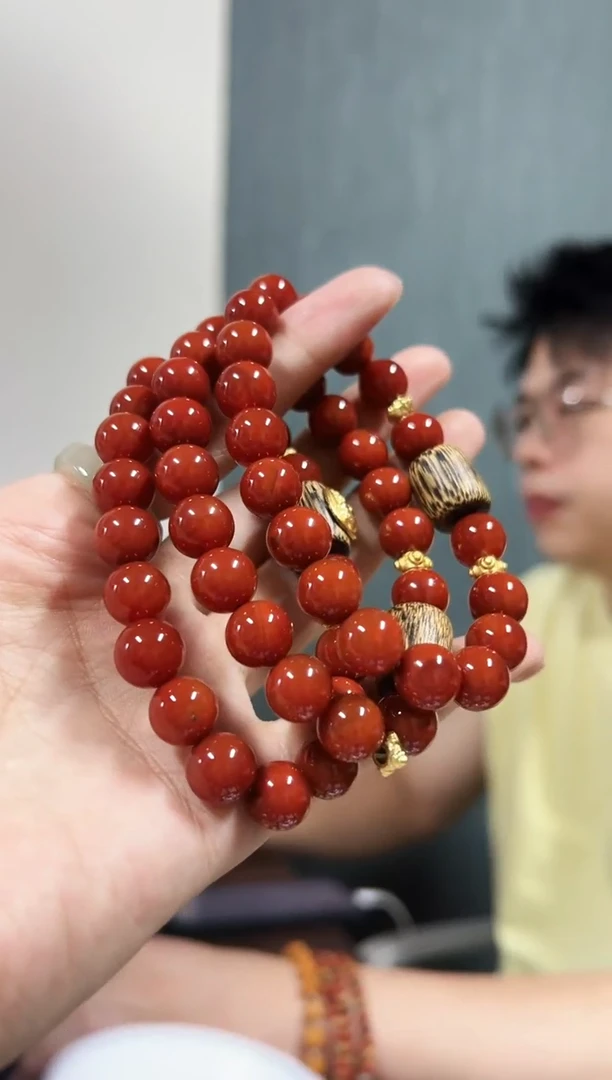 未镶嵌手串南红玛瑙N红单圈1.0