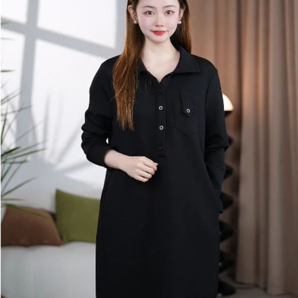 早春新品2025大码女装时尚宽松休闲遮肉显瘦气质连身裙