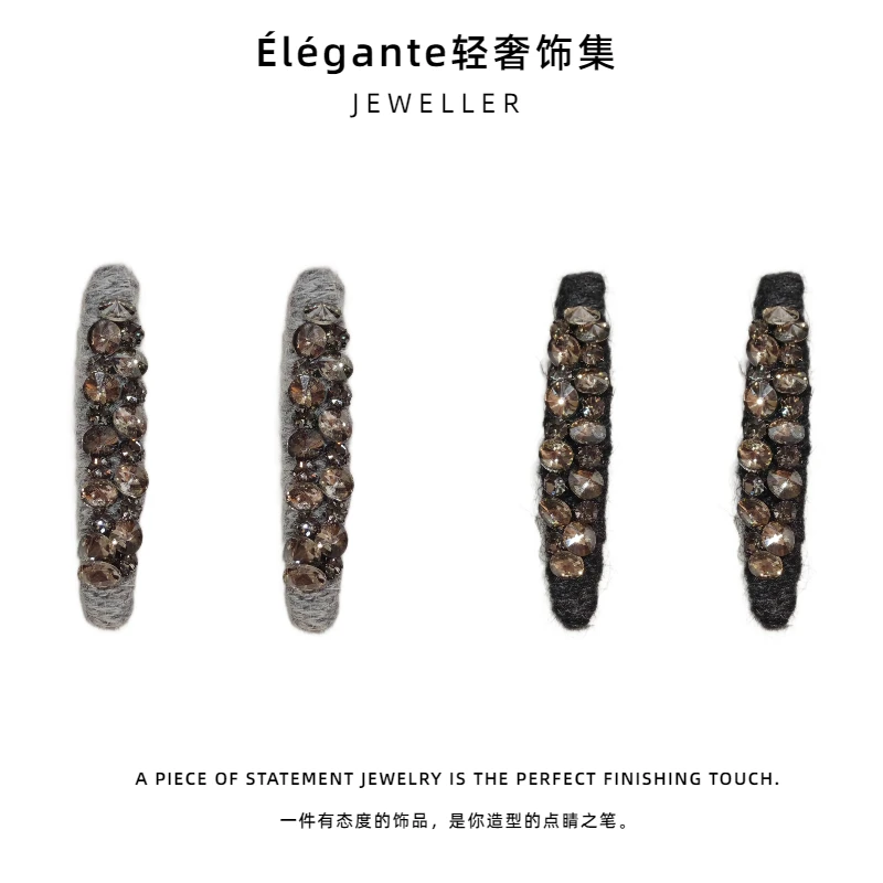 【银河碎片】轻奢重工复古发饰气质时尚刘海夹水钻新款边夹