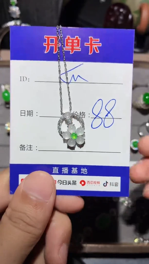 颈饰银S925镶嵌翡翠瓜*0030473767