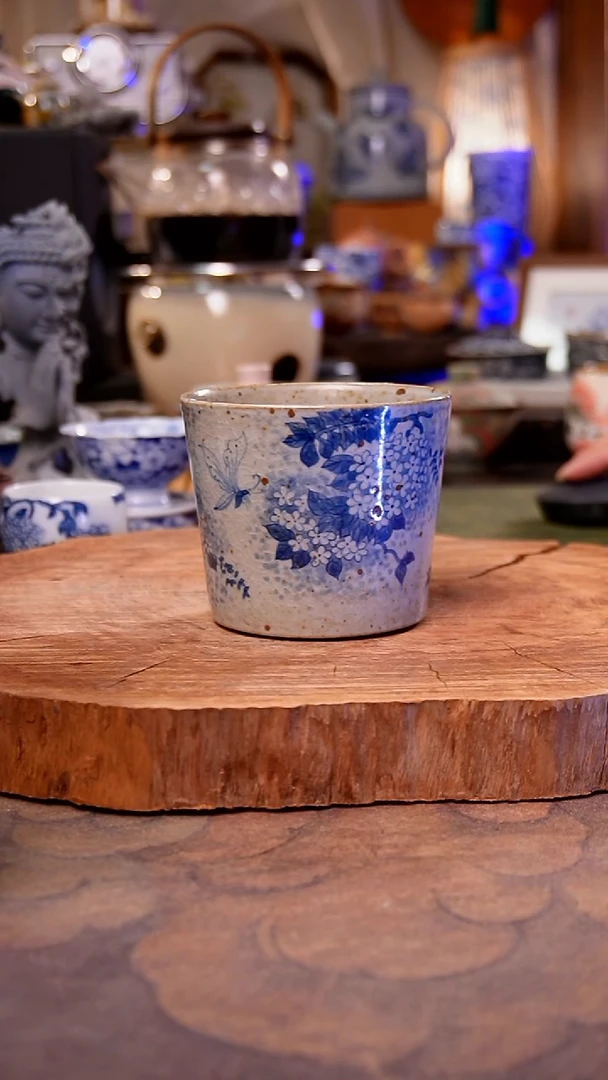 摆件陶绣球花手工手绘手工手绘