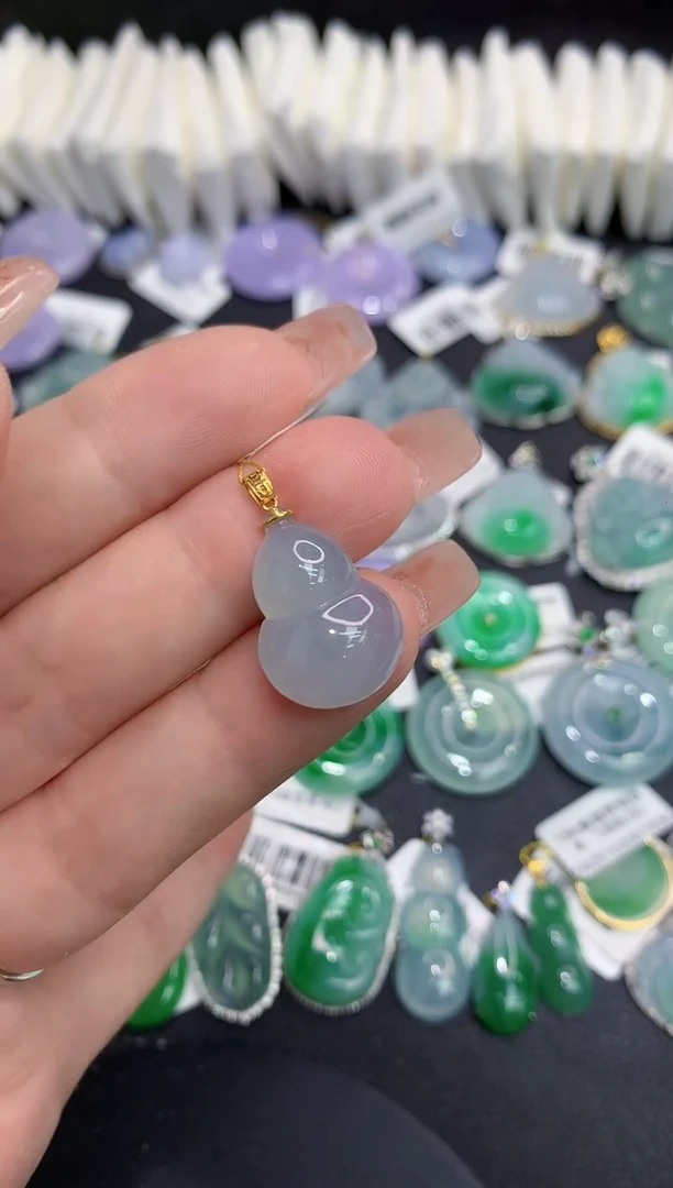 吊坠(不含链)18K金镶嵌翡翠111111111111