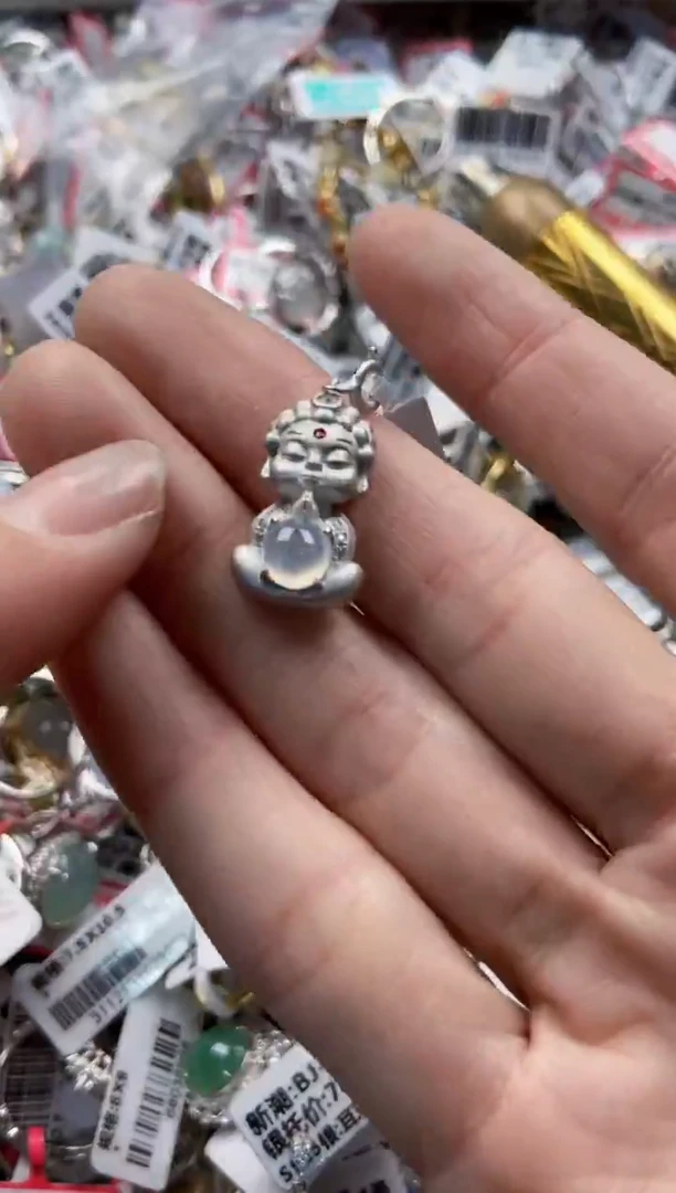 银S925镶嵌戒指翡翠55555-----5