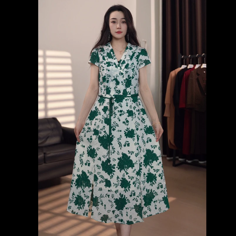 224时尚连衣裙碎花显瘦轻奢夏季法式收腰