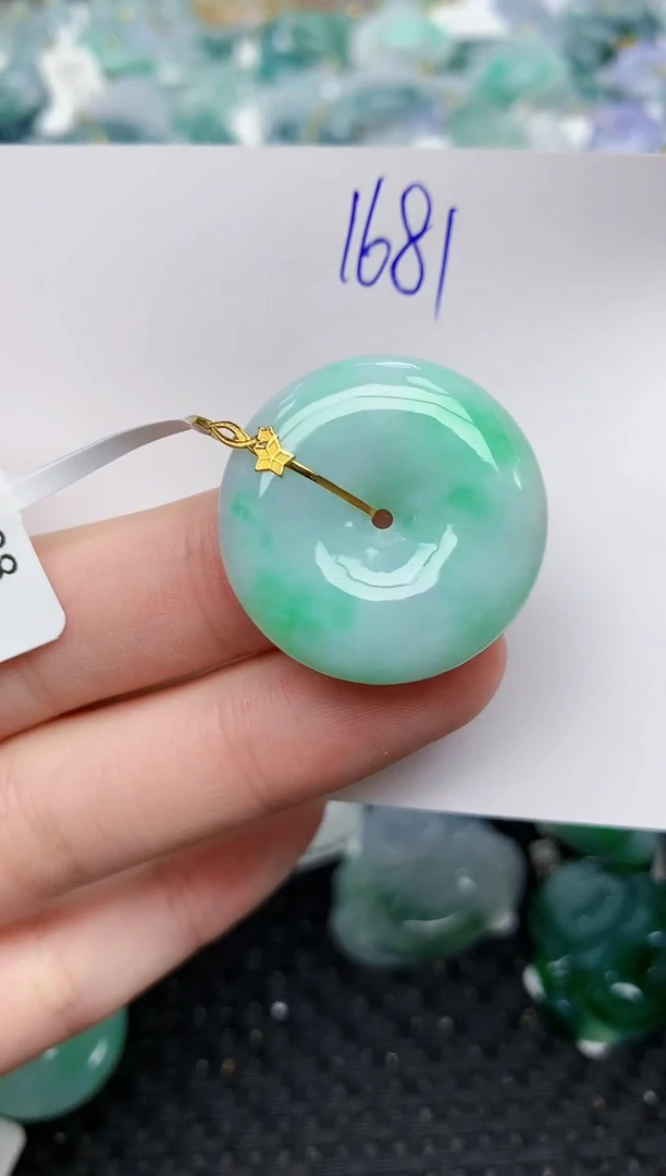 颈饰18K金镶嵌翡翠天然缅甸A货翡翠百元以上9元证书费自理