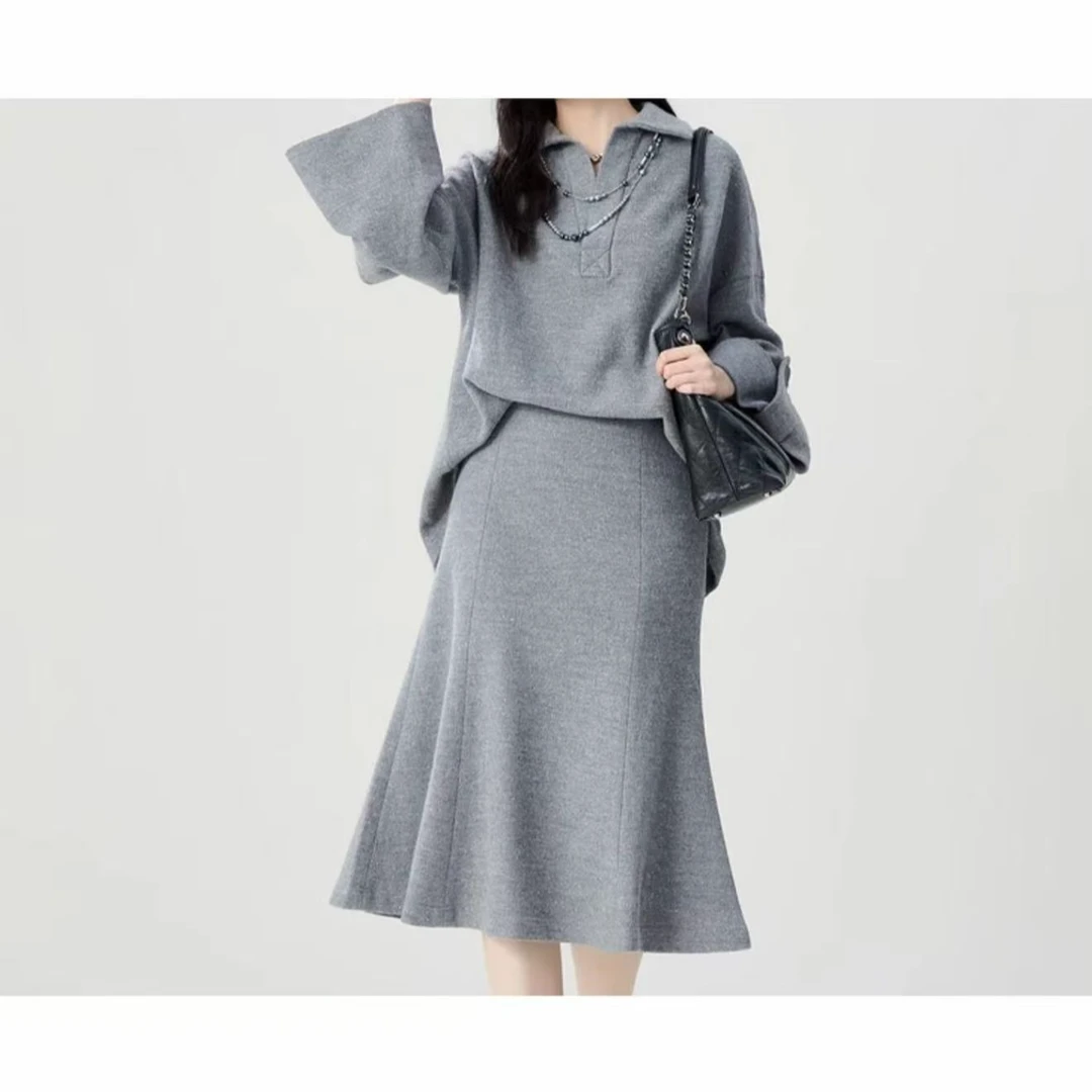 AMASS/阿玛施新款经典法式优雅女人味松紧腰鱼尾裙半身裙-5200404